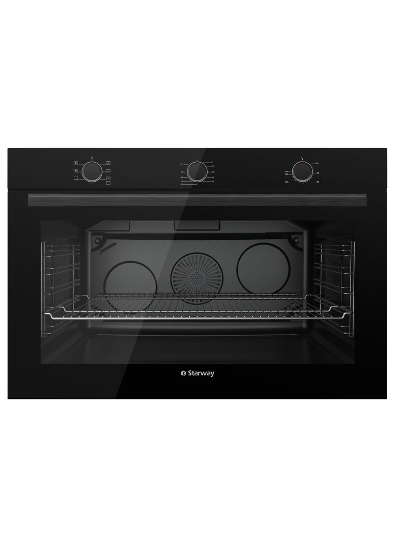 ستارواي فرن كهربائي مدمج من ستارواي بسعة 132 لترًا، 60 × 90 سم، مزود بمروحة توربو، وباب ثلاثي الطبقات، وسعة قصوى - Image 1